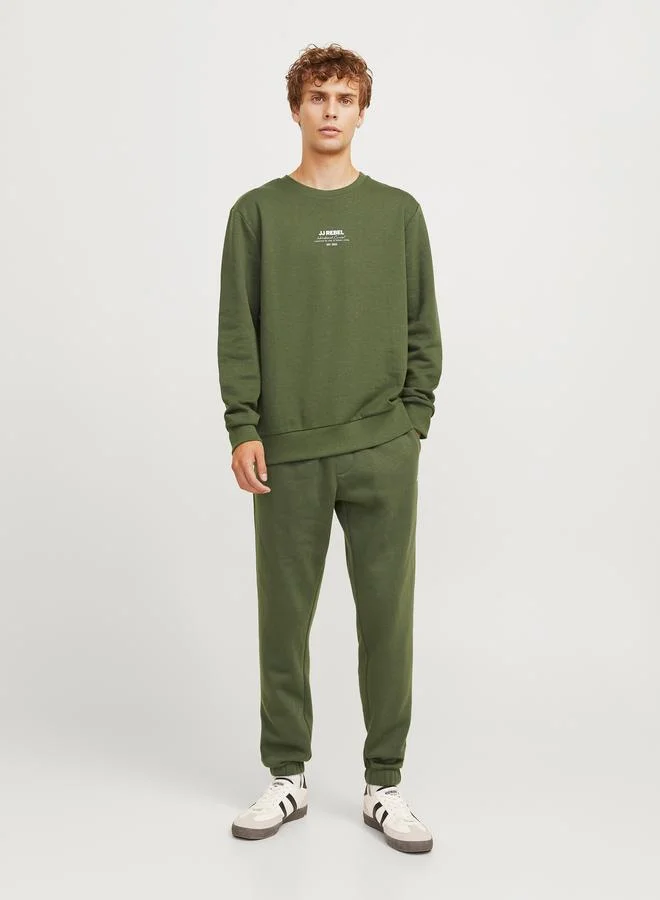 JJ Rebel JJ REBEL Elastic Cuffed Solid Joggers with Drawstring