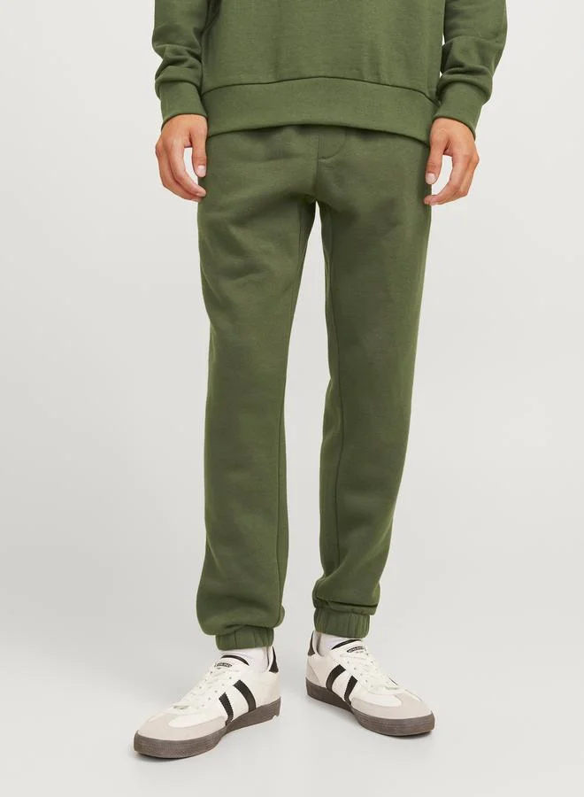 JJ Rebel JJ REBEL Elastic Cuffed Solid Joggers with Drawstring