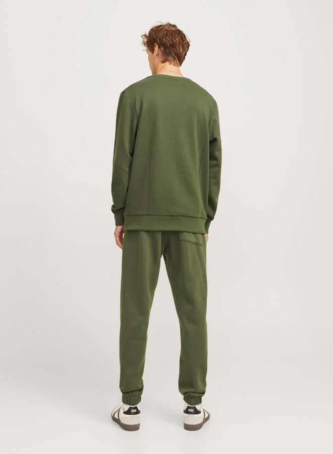 JJ Rebel JJ REBEL Elastic Cuffed Solid Joggers with Drawstring