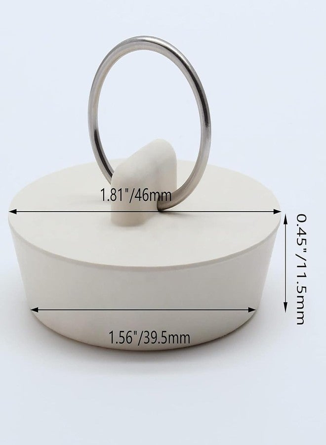 Tnyvm 2 Pcs White Rubber Drain Stopper Fits 1-5/8 Inch to 1-3/4 Inch, Bathtub Drain Plug with Hanging Ring, Bathtub Stopper Plug for Kitchen and Bathroom, Bathtub Accessories - Image 2