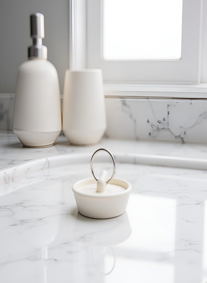 Tnyvm 2 Pcs White Rubber Drain Stopper Fits 1-5/8 Inch to 1-3/4 Inch, Bathtub Drain Plug with Hanging Ring, Bathtub Stopper Plug for Kitchen and Bathroom, Bathtub Accessories - Image 5