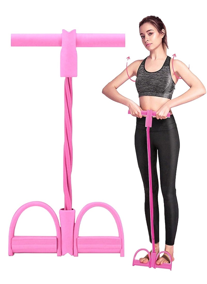 QUTOOB Elastic Pull Rope, Sit Up Training Rope, Yoga Tension Rope with Handle For Abdominal Exercise Slimming Training Streching Etc, Fitness Resistance Bands Pedal Exerciser For Fitness Training and Workout  - Image 1