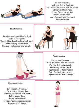 QUTOOB Elastic Pull Rope, Sit Up Training Rope, Yoga Tension Rope