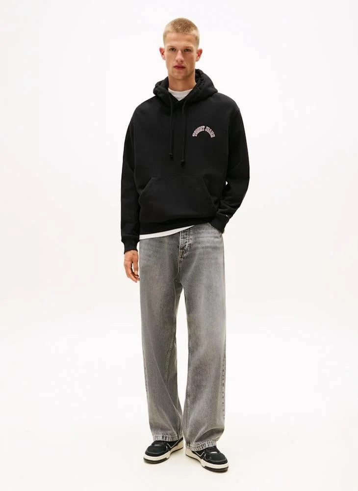 Tommy Jeans Black Back Graphic Relaxed Hoody for Men | Best Price UAE