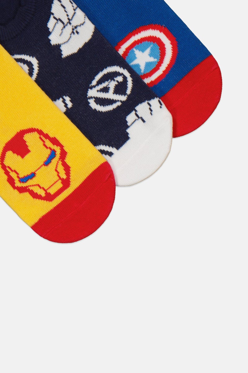 MARVEL Kids Boy 3 Pairs Avengers Socks, Multicolor - Image 3