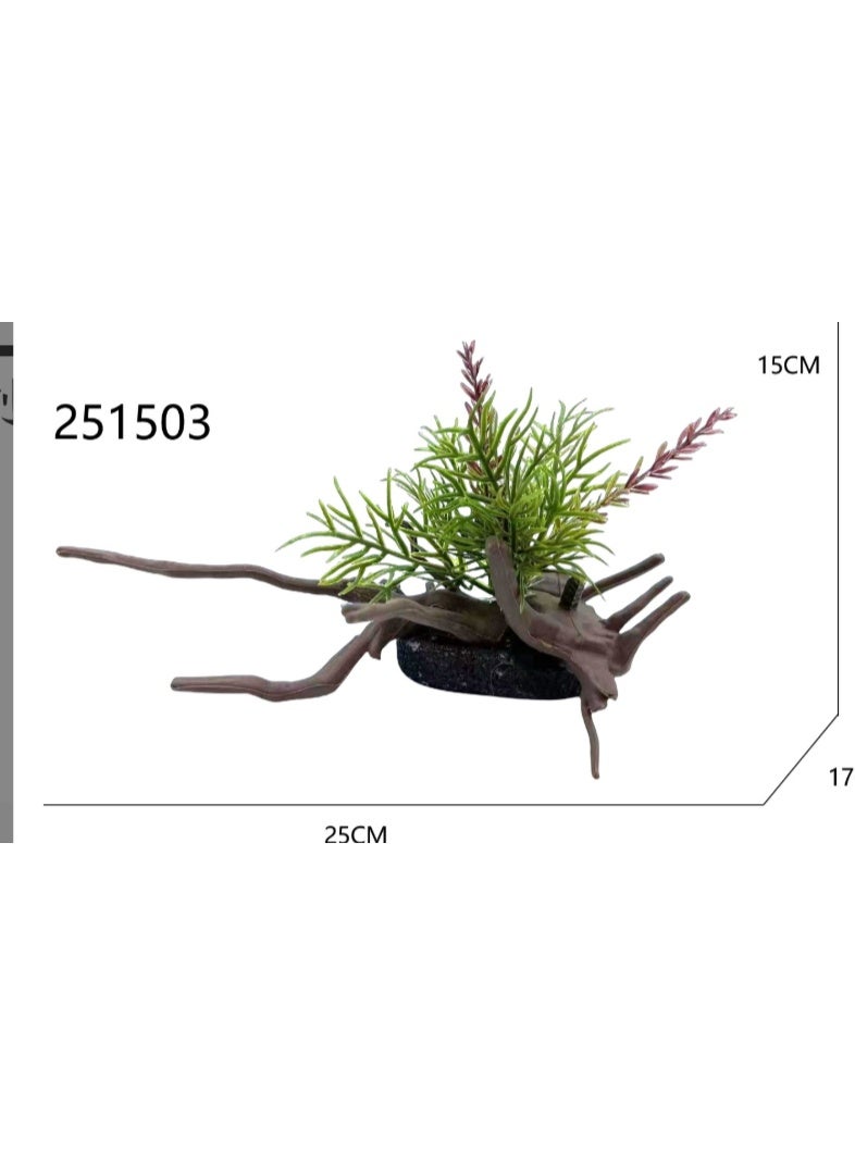 Aquarium Tree Plants Decorations Small Plant Decorations for Fish Tank Decor  Aquariums Decorations Realistic Simulated Water Grass for Fish Tank Material - Image 2