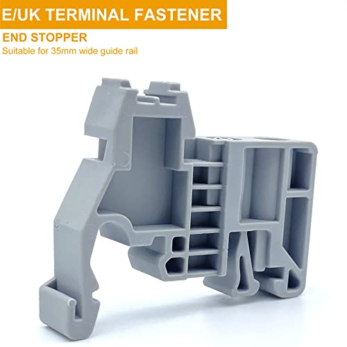 Erayco E/UK DIN Rail Terminal Blocks End Stopper Bracket, End Stopper DIN Rail End Screw Clamp Terminal Fixing Block (Pack of 20) - Image 3
