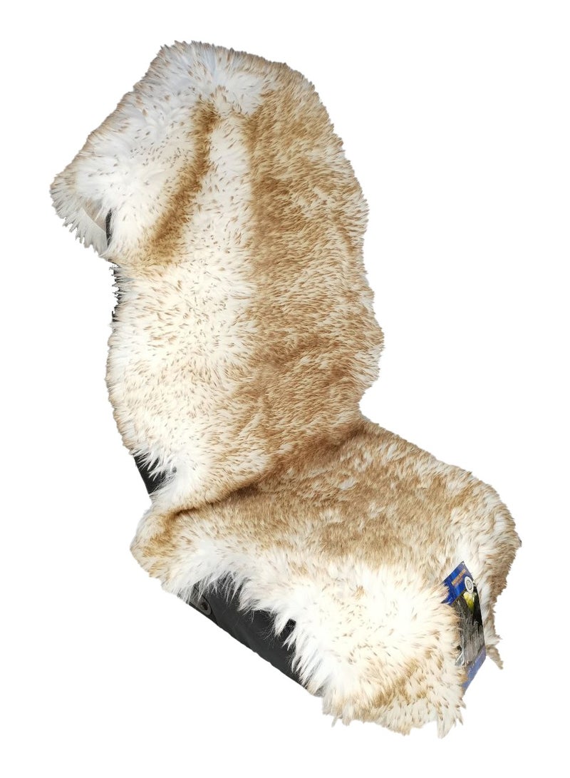 سبايدر غطاء مقعد سيارة من جلد الغنم SPIDER عالي الجودة مقاس عالمي من الصوف الناعم الناعم وسادة مقعد سيارة 1 قطعة 100% جلد غنم نقي - Image 2