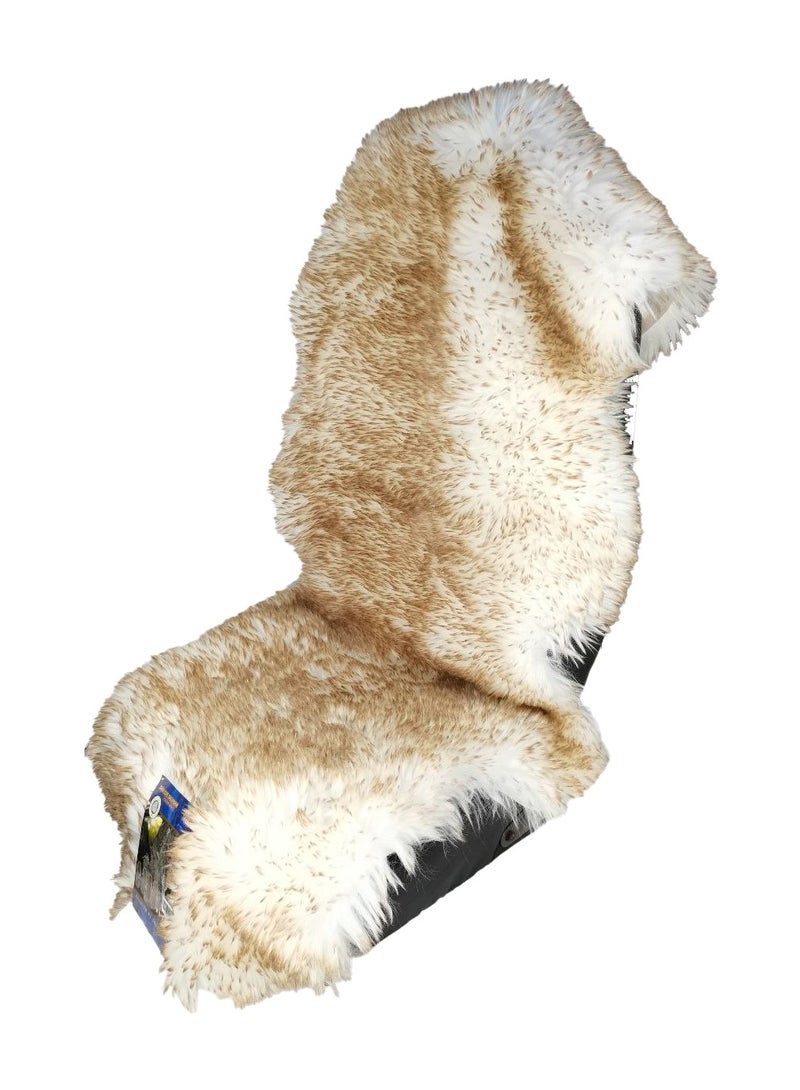 سبايدر غطاء مقعد سيارة من جلد الغنم SPIDER عالي الجودة مقاس عالمي من الصوف الناعم الناعم وسادة مقعد سيارة 1 قطعة 100% جلد غنم نقي - Image 3