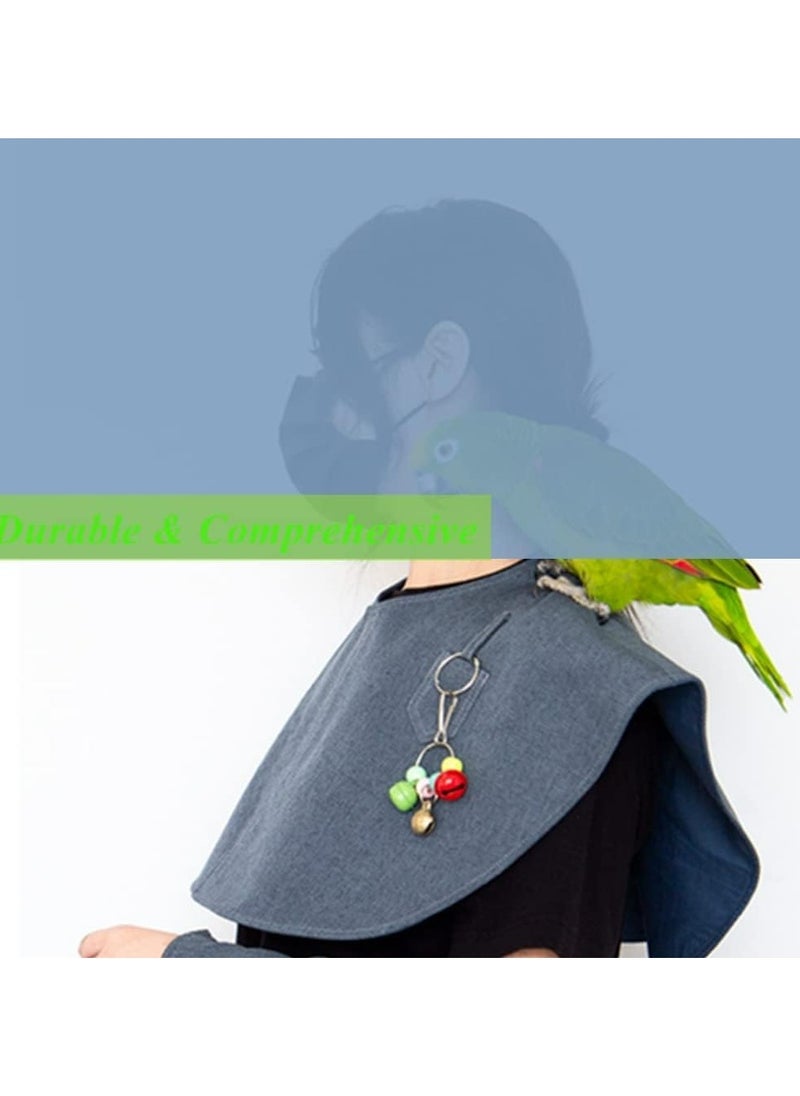 Parrot Anti-Scratch Shoulder Protector Hang Bird Anklet&Toys, Multi-Functional Pet Shoulder Pad Diaper Shawl for Parakeets Cockatiels, Sun Conures, Macaws Lovebirds, Finches