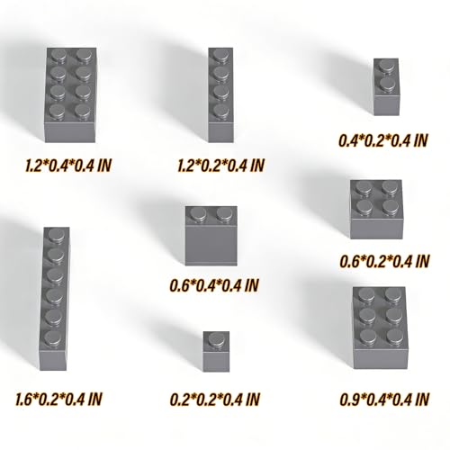RWDTER 240 Pieces Bulk Bricks 8 Sizes of Mixed Building Blocks Compatible with Lego and All Other Brands Light Gray - Image 5