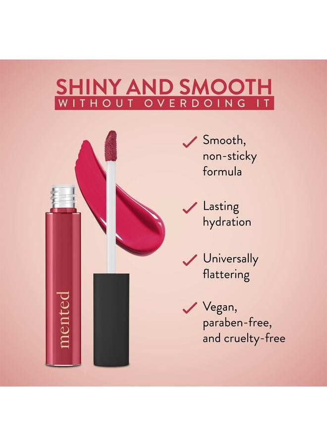 Mented Cosmetics Lip Gloss for Women Tinted Lip Balm Stain, Long Lasting Buildable Moisturizing Lipgloss Lipstick Topper, Made in USA, Cruelty Free Vegan Makeup, #1 Cran - Image 5