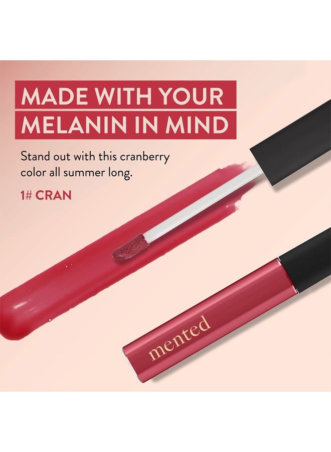 Mented Cosmetics Lip Gloss for Women Tinted Lip Balm Stain, Long Lasting Buildable Moisturizing Lipgloss Lipstick Topper, Made in USA, Cruelty Free Vegan Makeup, #1 Cran - Image 4