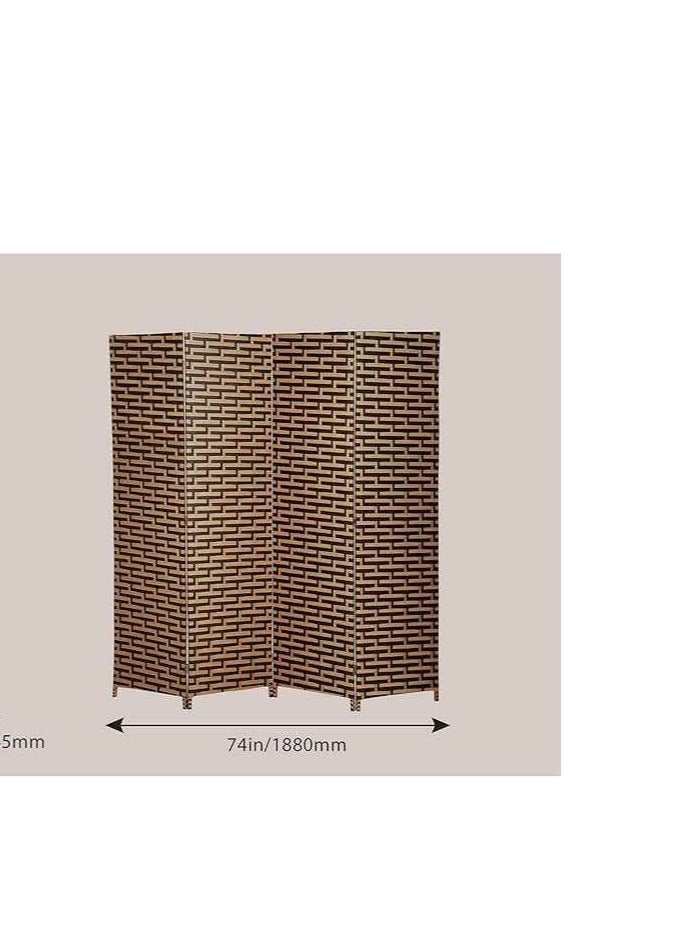 Generic Galaxy Design Room Divider/Partition 4 Panel Color Brown Size (L x W x H) 200 x 4 x 180 cm Model (PF-4).  - Image 1