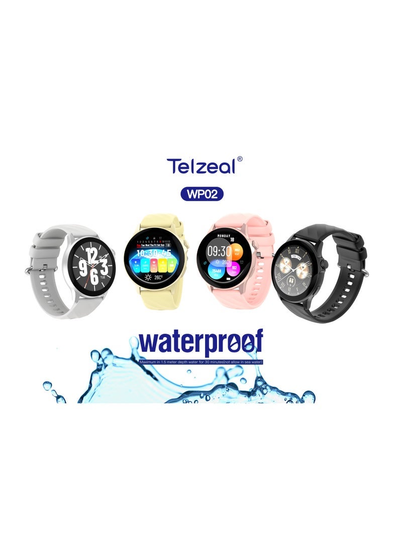 Telzeal WP02 Waterproof Smartwatch – Advanced Fitness & Health Tracker with Real-Time Notifications, Heart Rate Monitoring, Sleep Tracking & Long Battery Life – Durable Smartwatch for Active Lifestyles  - Image 2
