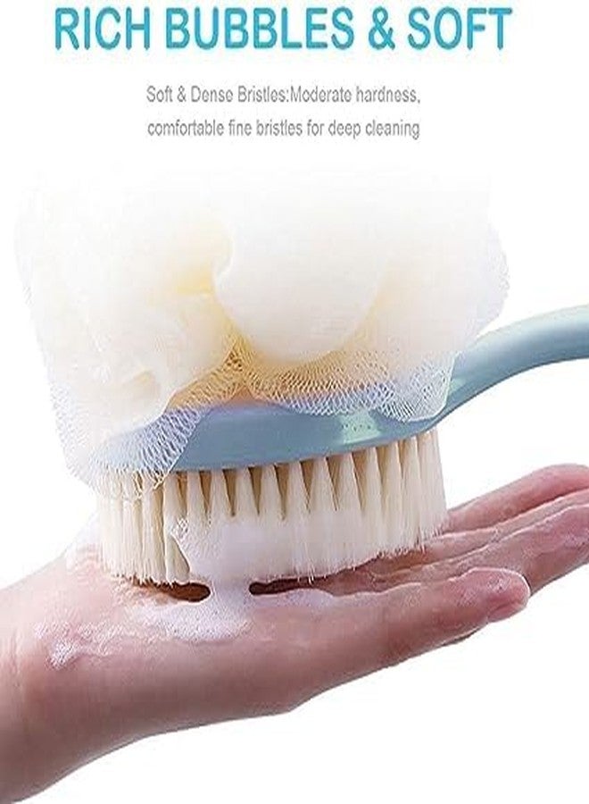 KitchenFest® Long Handle Nylon Bristle Loofah Bath Brush for Personal Hygiene Spa Shower Back Massage Exfoliator, Multicolor (L, 2) - Image 5