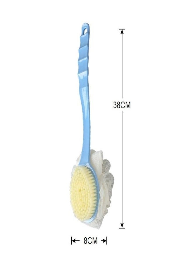 KitchenFest® Long Handle Nylon Bristle Loofah Bath Brush for Personal Hygiene Spa Shower Back Massage Exfoliator, Multicolor (L, 2) - Image 2