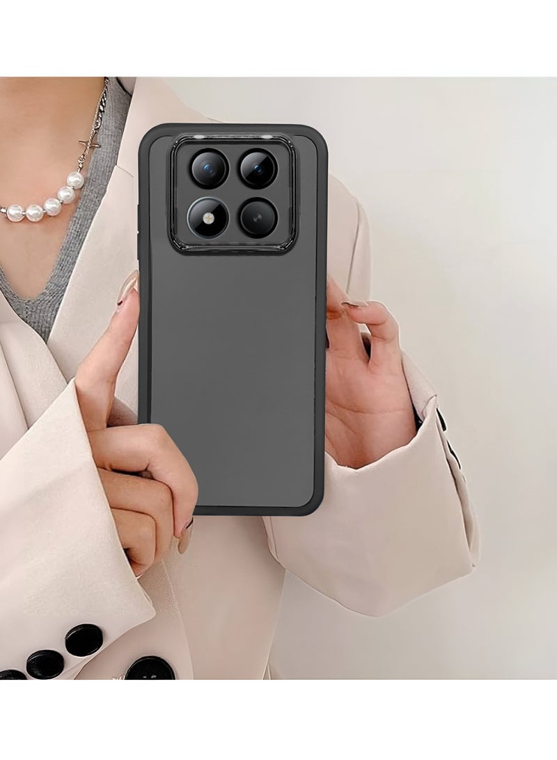 دبليو تيك غطاء خلفي لهاتف شاومي ريدمي نوت 15 برو+ 5G 2025، من السيليكون الشفاف الناعم لحماية عدسة الكاميرا، نحيف جدًا، أنيق، بإطار كاميرا مطلي بالكهرباء - أسود - Image 4