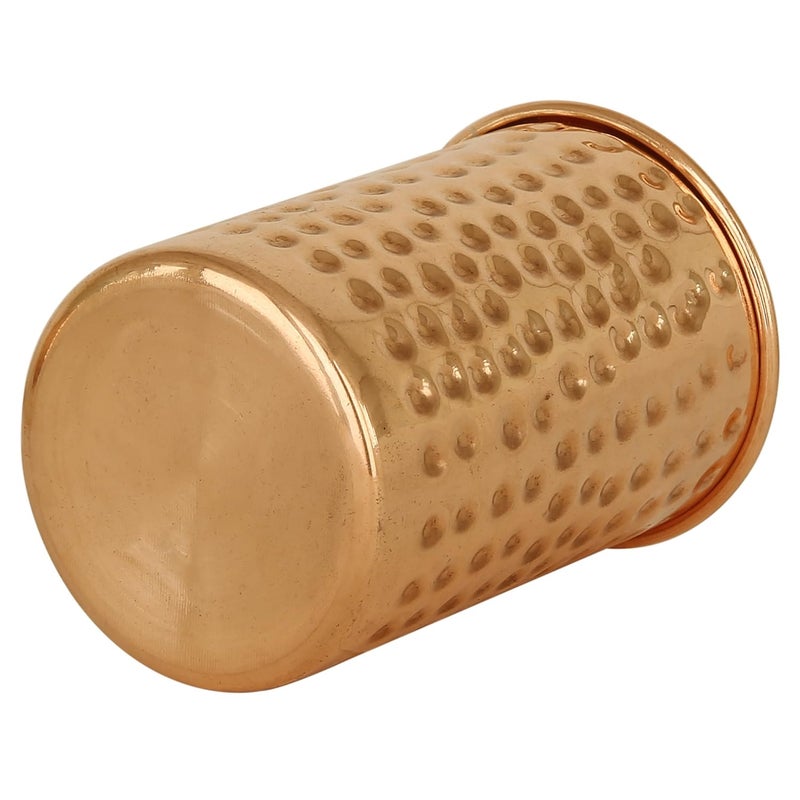 Taluka Handmade Hammered Copper Glass Cup 350 Ml Brown 2 Piece - Image 4
