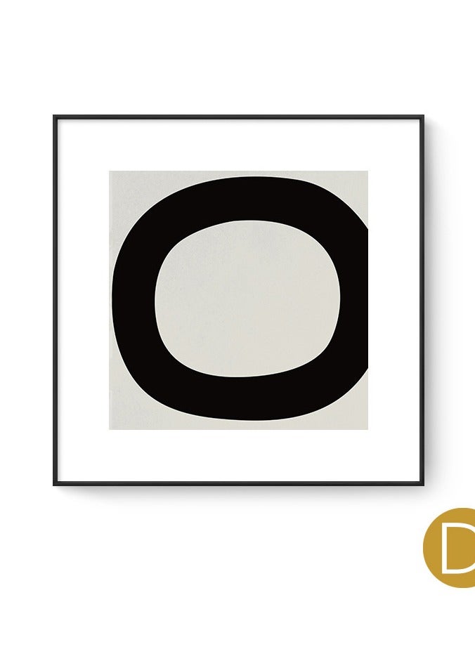 Modern Minimalist Black And White Abstract Combination Decoration Painting, Living Room Sofa Background Wall Mural Model Room Square Hanging Painting(Aluminum Alloy Frame+High-Definition Canvas) - Image 1