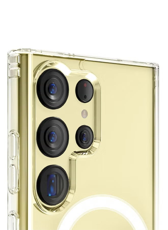 Samsung Galaxy S24 Ultra Clear TPU Case Shockproof Phone Cover with Built-in Magnet and Cover - Image 2