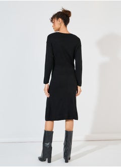 Plain Knit Sweater Knee Length Dress - pzsku/Z1D5E5373D091F516174AZ/45/_/1729170263/8c4cae64-f629-4a1c-957a-6884a5a04059