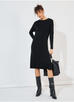 Plain Knit Sweater Knee Length Dress - pzsku/Z1D5E5373D091F516174AZ/45/_/1729170264/b8e1ac17-fdab-460b-a4e0-2d1028935bca