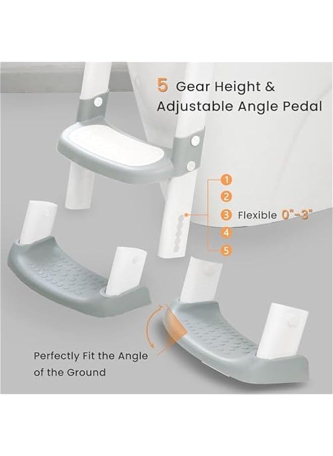 TRASSLE Potty Training Seat, Toddler Step Stool, 2 in 1 Potty Training Toilet for Kids, Baby Seat with Splash Guard and Anti-Slip Pad for Boys Girls Potty Training  - Image 5