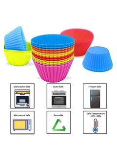 12 Packs Silicone Baking Cups,12Pack Cups,Reusable Cupcake Liner,Non-Stick Cake Molds Muffin Liners,Food-Grade Safe BPA Free Silicon Cups 6 Colors - pzsku/Z1D5E76436ECC6A141542Z/45/_/1732954028/7c40a58d-3380-43f7-9eaf-06b956a1c596