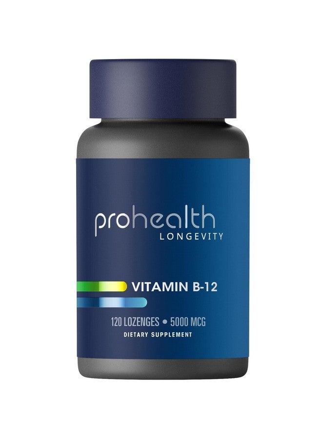 ProHealth Longevity Vitamin B12 Metabolism and Methylation Support. Enhance Energy, Brain and Mood. Potent Methyl Donor Nutrient to Promote DNA Repair. 5,000 mcg Per Serving, 120 Lozenges - Image 1