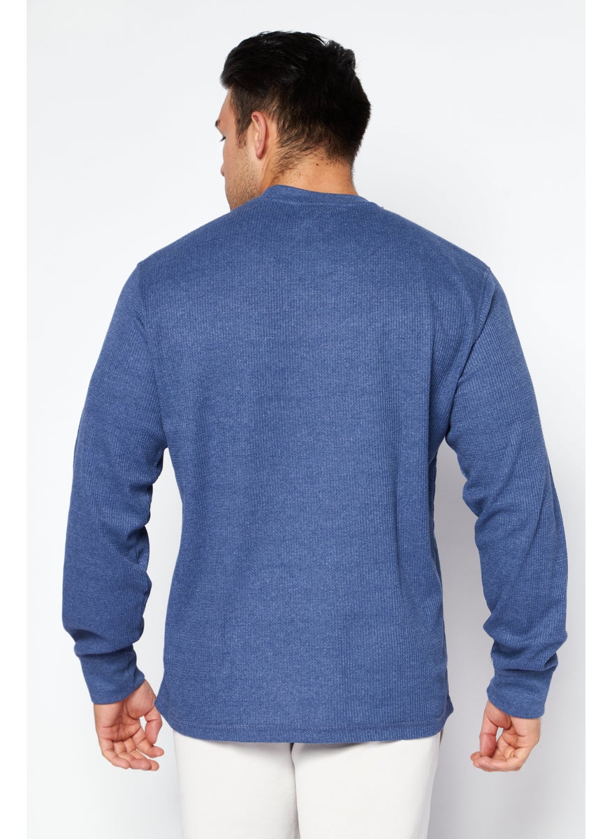 Men Crew Neck Textured Sweatshirt, Blue - pzsku/Z1D5E98DD5E6DC3A68B2AZ/45/_/1737814565/7c7b8175-5c94-4ca8-ac34-478de9bbbf23