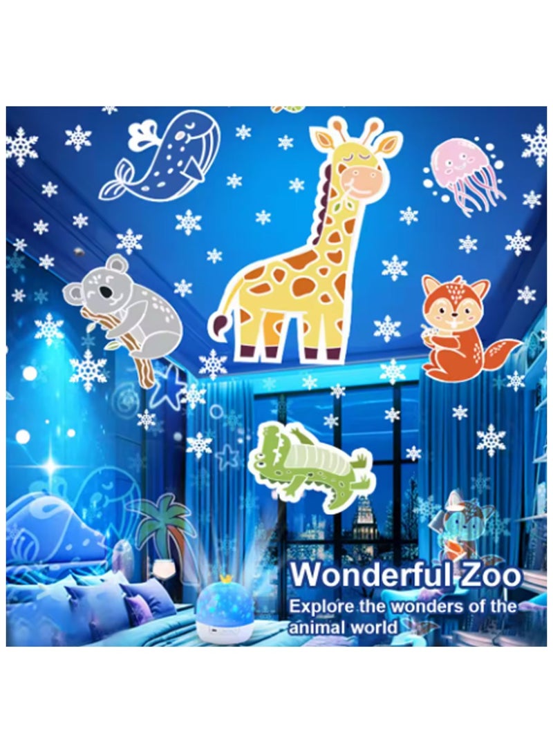 مُسقِط نجوم ذكي مع موسيقى وإضاءة متعددة - مصباح ليلي دوّار بتصميم تاج، 15 نمط إسقاط ضوئي و3 أوضاع إضاءة - هدية مثالية للأطفال والبنات - Image 5