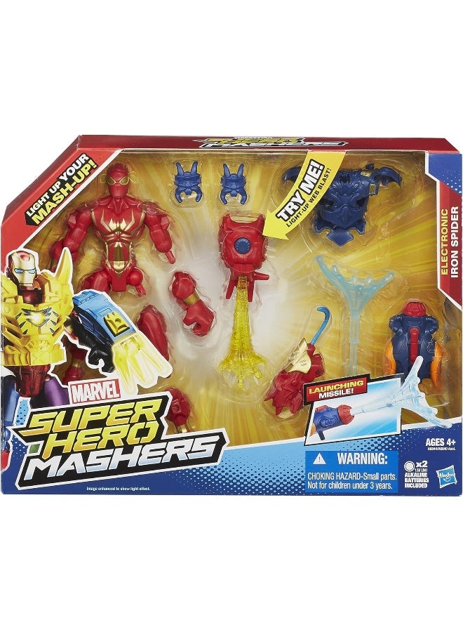 MARVEL مجسم العنكبوت الحديدي الإلكتروني من مارفل سوبر هيرو ماشرز - 6 بوصات - Image 2