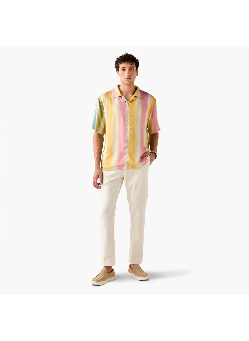 ايكونيك Iconic Striped Camp Collar Shirt