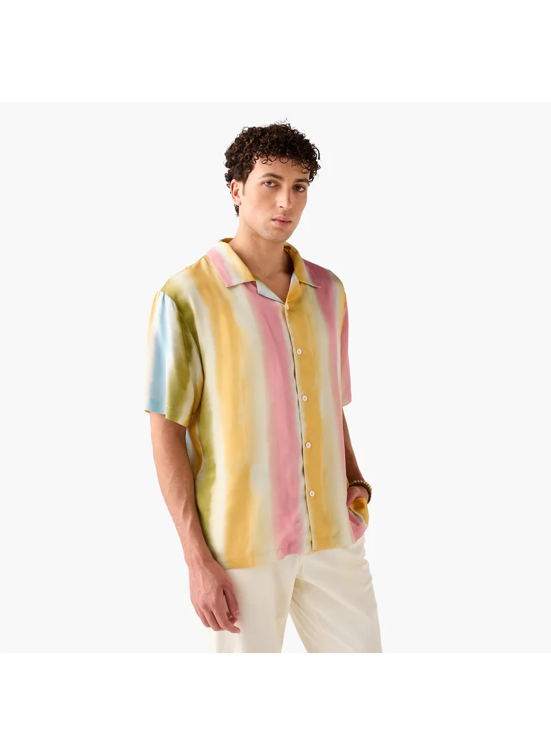 ايكونيك Iconic Striped Camp Collar Shirt