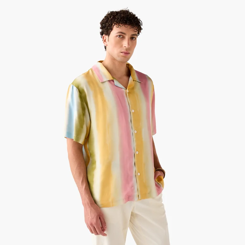 Iconic Striped Camp Collar Shirt