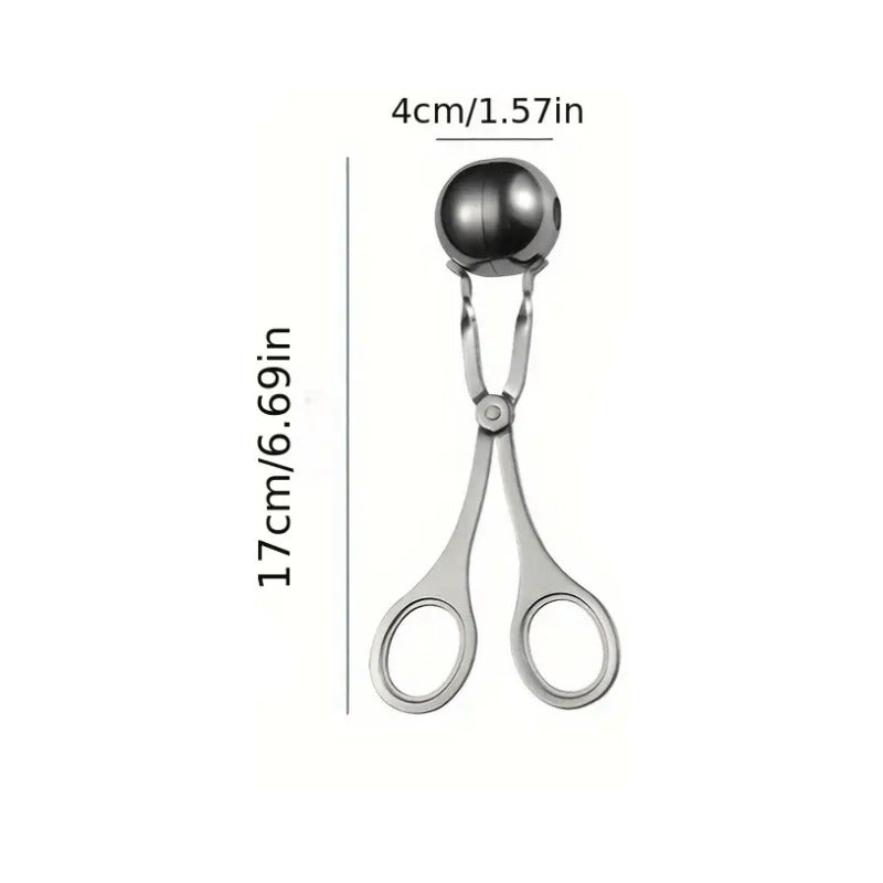 3-Piece Stainless Steel Meatball Scoop Set - Fish Ball Maker, Ice Cream Scoop, Rice Ball Mould, Kitchen Tool - Image 5