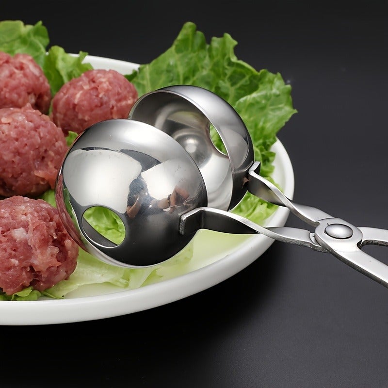 3-Piece Stainless Steel Meatball Scoop Set - Fish Ball Maker, Ice Cream Scoop, Rice Ball Mould, Kitchen Tool - Image 3