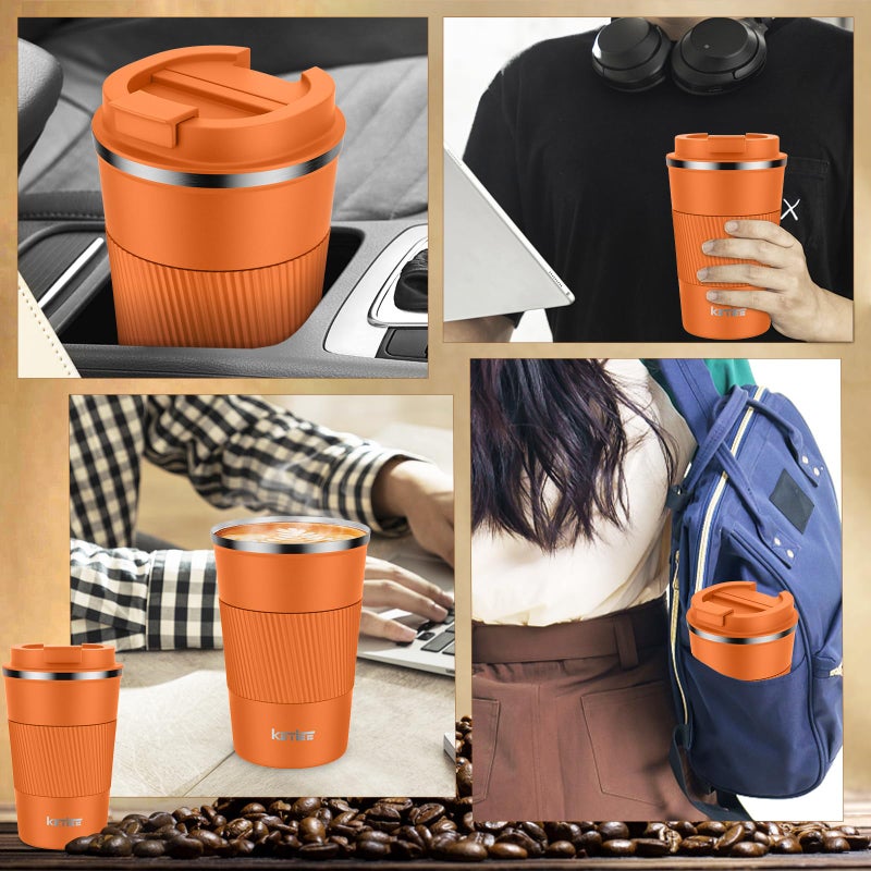 KETIEE 12oz Insulated Travel Mug, Vacuum Stainless Steel Double Walled Reusable Coffee Cup with Leakproof Lid, Hot and Iced Coffee Tea Water - Image 5