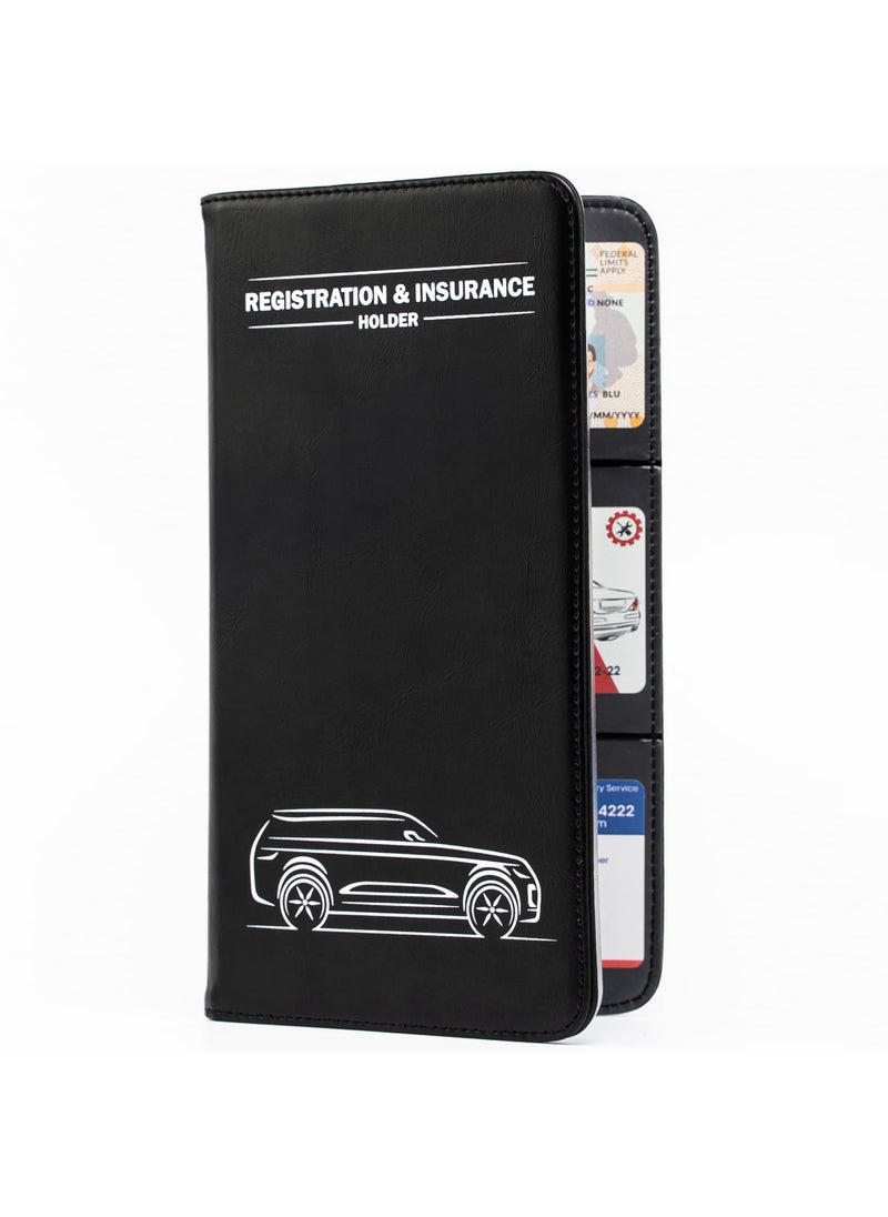 CANOPUS CANOPUS Car Registration and Insurance Holder, Car Document Holder, Vehicle Glove Box Organizer, Wallet for Auto, Motorcycle, Truck, 1 Holder with 2 Sets of EZ Pass Strips, SUV  - Image 1