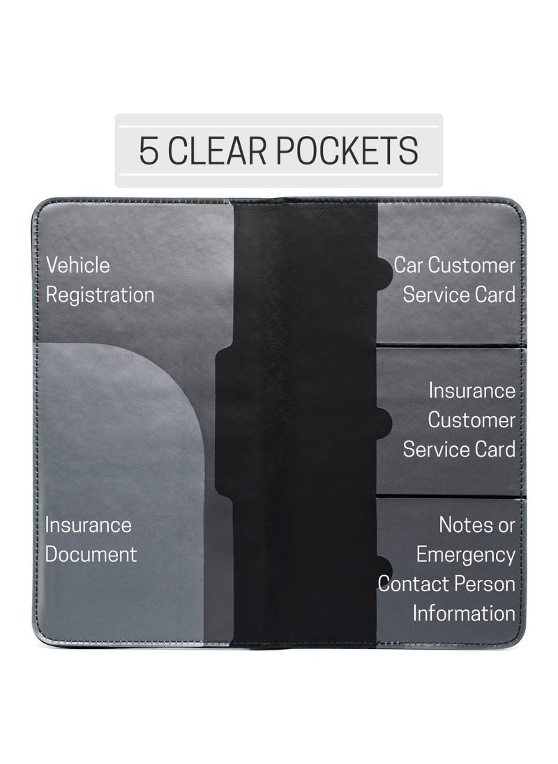 CANOPUS CANOPUS Car Registration and Insurance Holder, Car Document Holder, Vehicle Glove Box Organizer, Wallet for Auto, Motorcycle, Truck, 1 Holder with 2 Sets of EZ Pass Strips, SUV  - Image 3