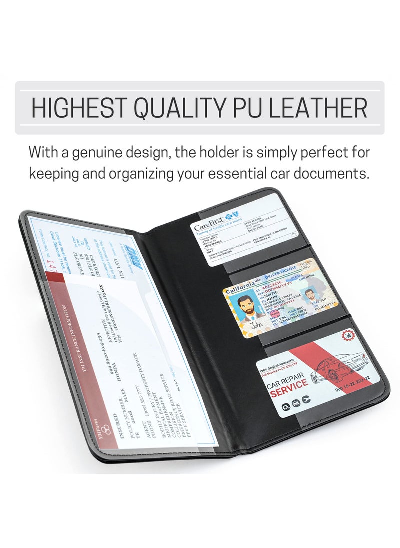 CANOPUS CANOPUS Car Registration and Insurance Holder, Car Document Holder, Vehicle Glove Box Organizer, Wallet for Auto, Motorcycle, Truck, 1 Holder with 2 Sets of EZ Pass Strips, SUV  - Image 2