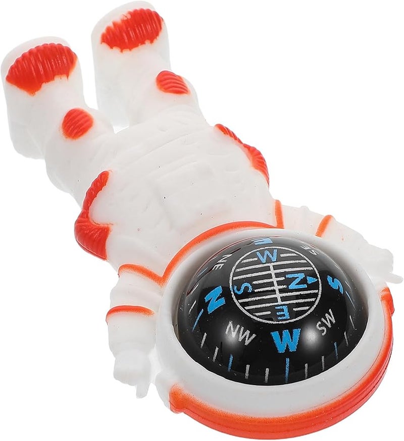 Orange Astronaut Car Dashboard Compass Portable Mini Vehicle Navigation Decor - Image 1