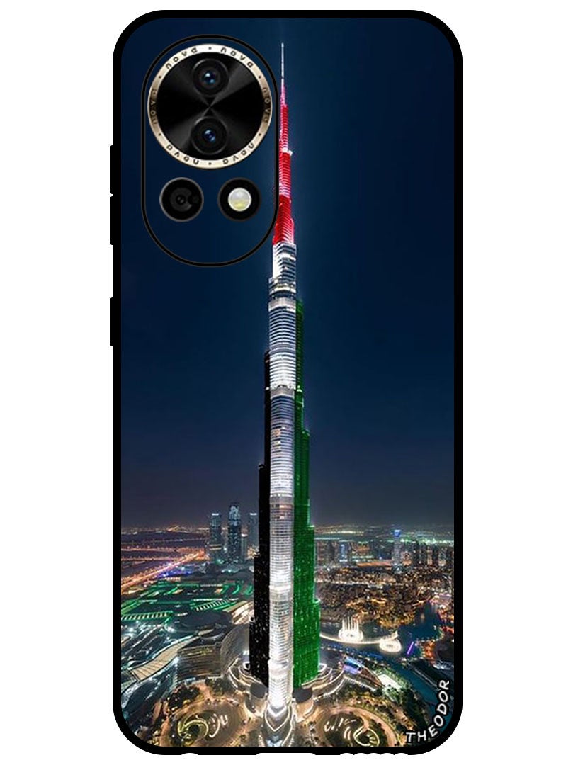 Theodor Protective Case Anti Scratch Shock Proof Bumper Cover For Huawei Nova 12 Pro Burj Khalifa UAE Flag - Image 1