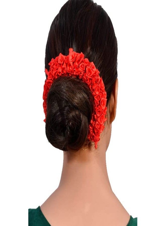 Gozby WellPoint Red & White Artificial Gajra for Hair Bun | Bridal Jasmine Mogra Garland | Traditional Indian Wedding Juda Flowers | Hair Accessories for Women & Girls | Dance & Pooja Wear - Image 3