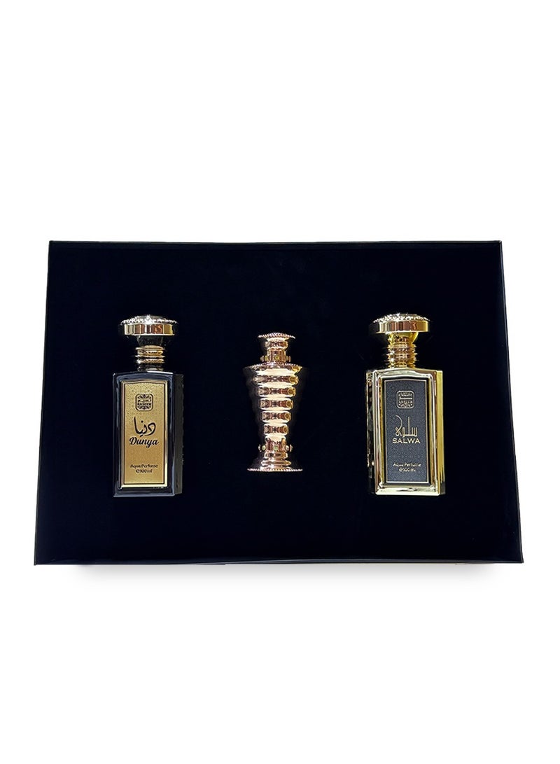 Naseem Tahmid Luxury Perfume Gift Set for Men & Women – OUD 6ml, SALWA 100ml, DUNYA 100ml - Image 2