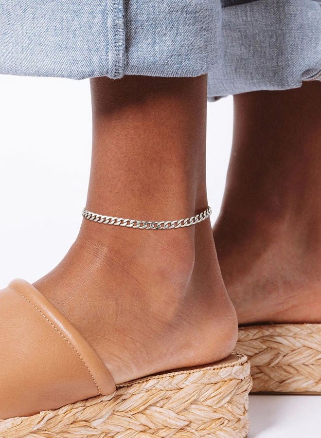 FindChic Cuban Link Anklets for Women Stainless Steel Ankle Chains Beach Foot Jewelry 8.5''-10.5'' Adjustable Women Ankle Bracelets - Image 3