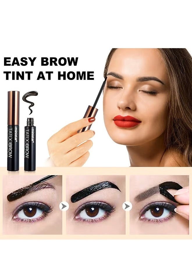 Tattoo Brow Long Lasting & Easy Peel Off Tint,last up to 3 Days Peel Off Tint Tattoo Eyebrow Gel Enriched with Royal Jelly and Aloe Vera Waterproof and Smudge proof Peel Off Tint Light Brown （#101） - Image 2