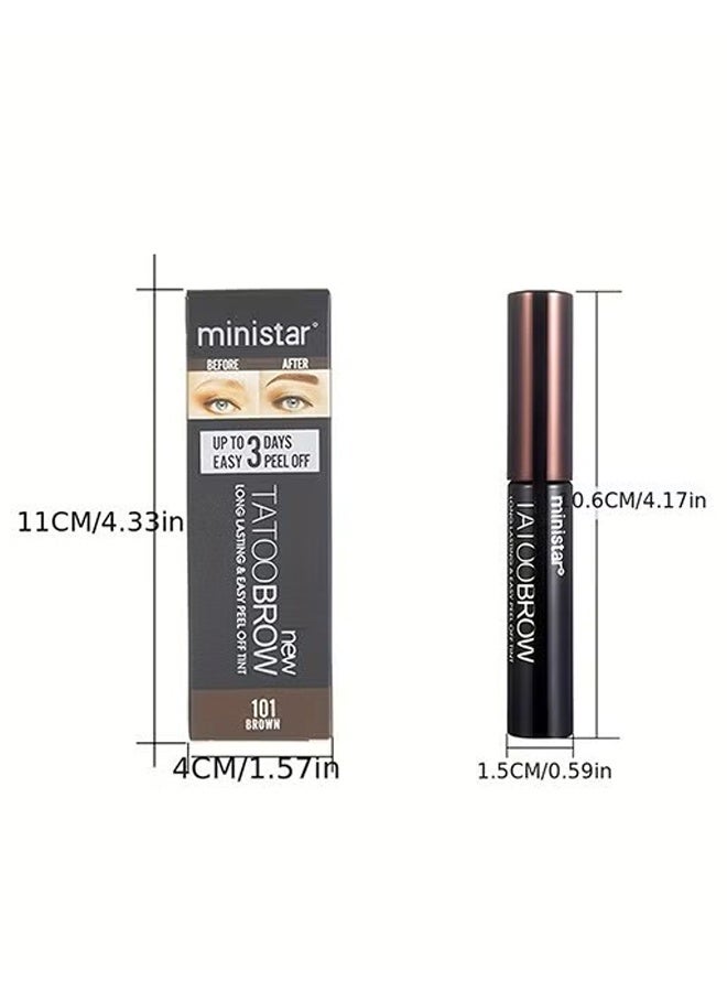 Tattoo Brow Long Lasting & Easy Peel Off Tint,last up to 3 Days Peel Off Tint Tattoo Eyebrow Gel Enriched with Royal Jelly and Aloe Vera Waterproof and Smudge proof Peel Off Tint Light Brown （#101） - Image 5
