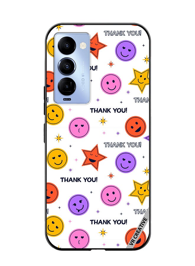 VR CREATIVE Protective Case Cover For Tecno Camon 18/18 P Thank You Seamless Design Multicolour - Image 1